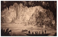 Grottes de Han Belgium Vintage Postcard Nels Le Lac d Embarquement 0688