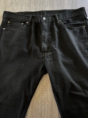 Levi's Men's Black Dark Wash Denim Jeans Straight Regular Fit Zip 5-Pocket