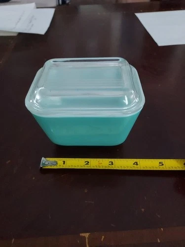 Vintage Pyrex Small Turquoise Covered Dish With Lid