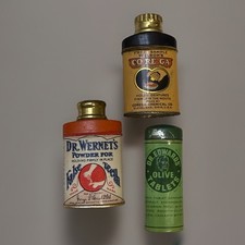 Antique Medicine Tins Lot - Dr Wernet Teeth Corega Dr Edward’s