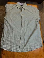 Tommy Hilfiger Men's Long Sleeve Green Plaid Button Shirt. Size 16 34/35