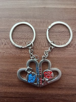 Herz Schlüsselanhänger 2er Set  Magnetischer Paar Geschenk Freund Freundin