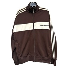 Adidas Men's Vintage Black Full Zip Track Jacket 3 Stripes Size XL