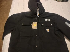 Carhartt Jacket Mens L Black Sherpa Lined Utility OJ3826-M Relaxed Fit