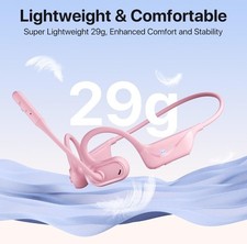 Open Ear Headphones with Mic, 29g Bluetooth Headset, Sweat Resistant,12Hrs, D...