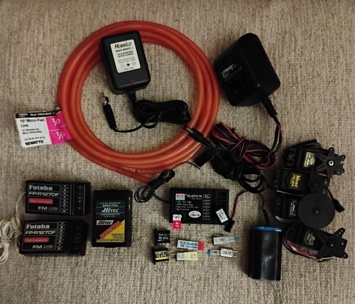 Futaba and Hitec Recevers - Hitec Spectra Module - Charger - Servos - Fuel Line