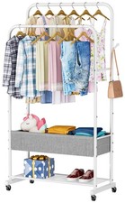 Clothes Garment Coat Rack Drying Clothing Racks Metal Freestanding for Hangin...