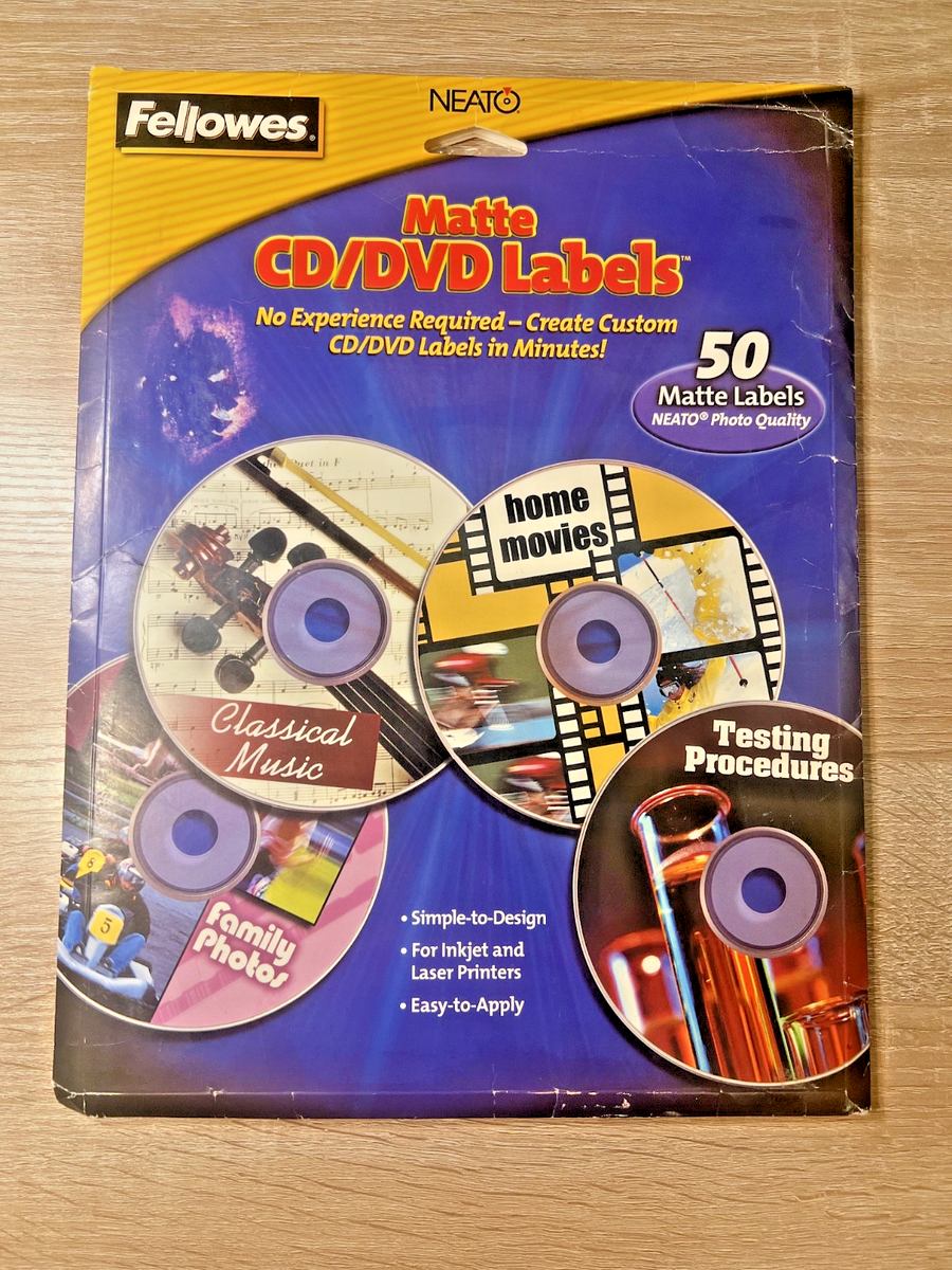 Fellowes Matte CD DVD Labels White 50 Neato Photo Quality Printer