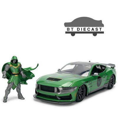 JADA MARVEL 2024 FORD MUSTANG DARK HORSE 1/24 w/ DOCTOR DOOM FIGURE GREEN 36993
