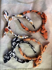 Halloween Knotted Headband Pumpkin Bat Ghost Skull Hair Accessory