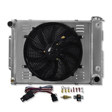 Aluminum 3 Row Radiator w/16" Fan Relay 1967-1969 Camaro Firebird AT MT