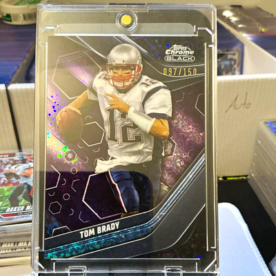 Topps Chrome Black Tom Brady #130 Purple Mini-Diamond Refractor 097/150