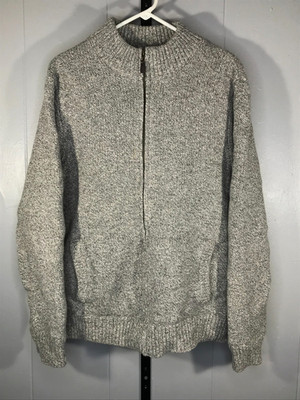 LL Bean Sweater Mens XL Classic Ragg Wool Lambswool Full Zip Flannel Lined