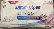 Water Wipes Sensitive Body  Intimate XL No Fragrance Or Alcohol 3 pack 90