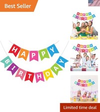 Colorful Pre-Strung Happy Birthday Banner   Effortless Party Decorating Delight