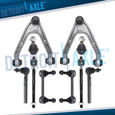 10pc Front Upper Control Arms Sway Bars Tie Rods for 2006 - 2010 Hummer H3 H3T