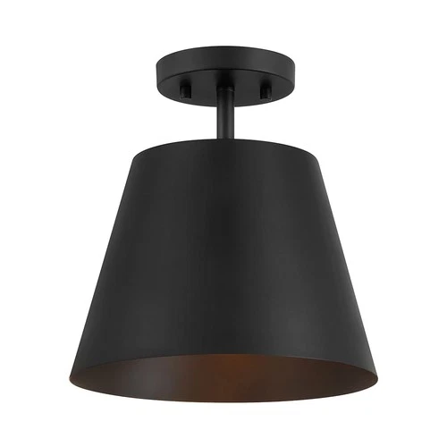 Bellevue SHCF47537 10"W Semi-Flush Ceiling Fixture - Black - Picture 1 of 12