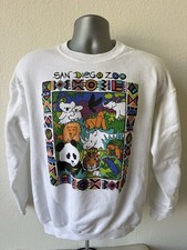 Vtg San Diego Zoo Wild Animal Endangered 2 Sided Sweatshirt Men s L short USA
