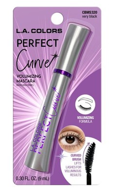 L.A. COLORS Perfect Curved Mascara (carded), 0.16 Ounce (Pack of 1), Black