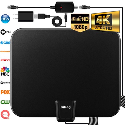 Biling TV Antenna for Digital TV Indoor 80-120 Miles Indoor Amplified HDTV