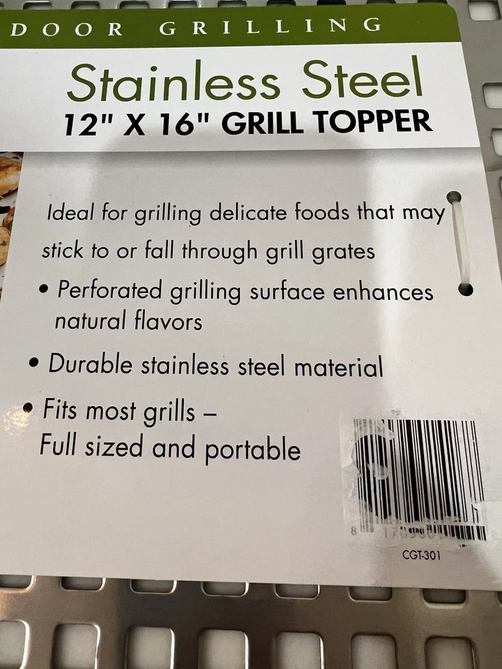 Cuisinart Gourmet Parrilla Exterior Acero Inoxidable Parrilla Topper 12" x 16" Barbacoa Foto 4 de 4