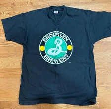 BROOKLYN BREWERY ~ BEER T-SHIRT ~ FRUIT OF THE LOOM ~ BLACK ~ XL ~ MADE IN U S A