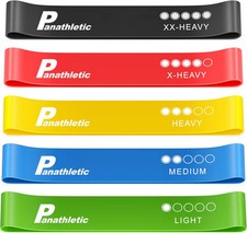 Resistance Bands, Set of 5 Bands   5 Different 24 x 2 x 0.1", Multicolor