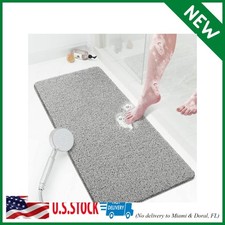 Shower Mat Bathtub Mat Non-Slip,36x16 inch, Soft Tub Mat with Drain,PVC Loofah B