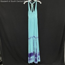 NWT Wmns GUESS Blue Tie Dye Sleeveless Long Boho Summer Maxi Dress XS MSRP$168