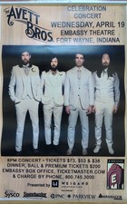 The Avett Brothers Concert Poster Embassy Theatre Fort Wayne April 19 The Avett Brothers Concert Poster Embassy Theatre Fort Wayne April 19