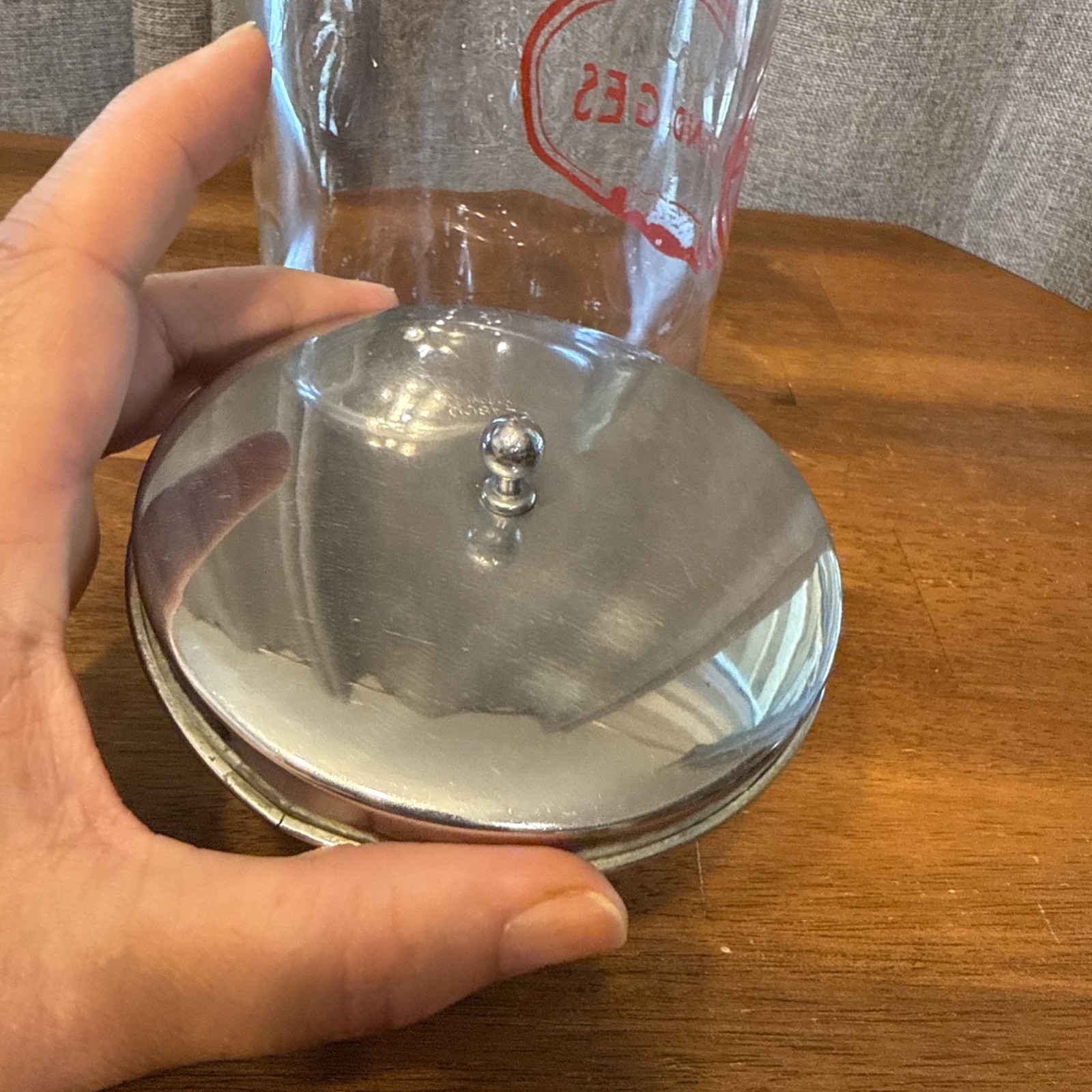 2 Glass “MERCO” Apothecary Jars VINTAGE containers Doctor Medical Office SS tops