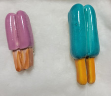 2 Vintage Popsicle Brooch/Pins  1 blue 1 purp...