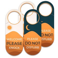 Professional Do Not Disturb Door Hanger Sign - 9" by 3.5" - 2 Pack - Double-S...