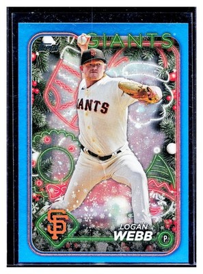 2024 Topps Holiday Logan Webb Blue Metallic Glitter #H122 San Francisco Giants
