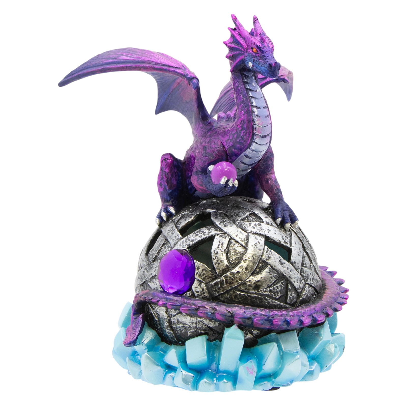 Toirveil 6-Inch Resin Purple Dragon Figurine with Color Changing Orb 4490₽