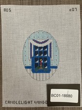 Handpainted Needlepoint Canvas Candlelight Window Must Read Description