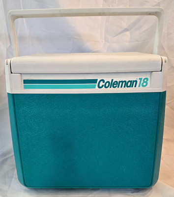 Vtg 1989 Coleman 18 QT Cooler Model 5218 Teal Blue Turquoise Sky