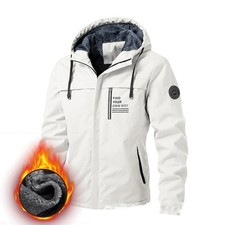 Winter new men's outdoor fleece windproof waterproof warm jacket casual hooded l