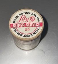 Vtg Lily 100 Yds #89 Thread Wooden Spool USA Made