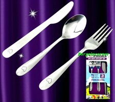 Kids Cutlery Set Stainless Steel 3 Pcs Fork Spoon Child Food Safe Cutlery Gift