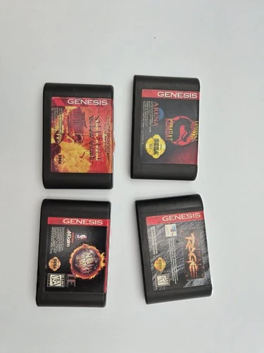 Lof of 4 Sega Genesis Games - Mortal Kombat, Samurai Shodown, NBA, Primal Rage