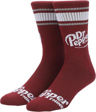 Dr Pepper Classic Logo Maroon Men  S Athletic Crew Socks
