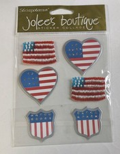 RARE Jolee's Boutique USA STARS STRIPES Dimensional Stickers SPJC031 Beads