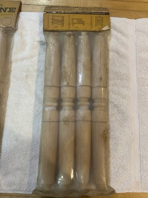 4 Vintage Wood 12  Spindles Table Furniture Shelf Dividers Spacers Bee Line