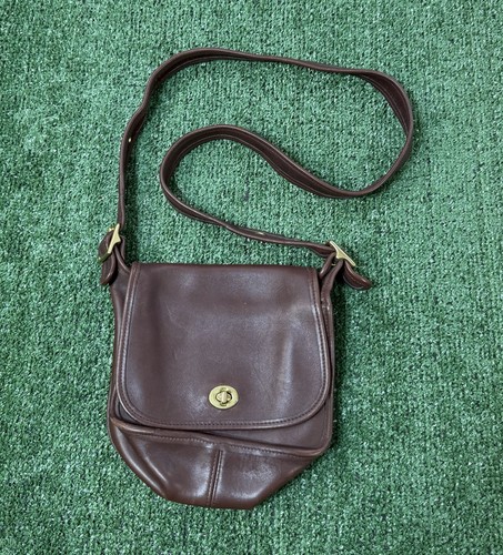 Vintage 90s Coach 9965 Legacy Small Flap Bag Mahogany Brown USA - Image 1