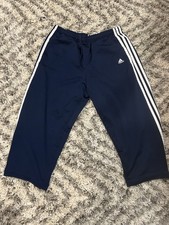Navy And Blue Adidas Men s Size Large Striped Short Pants With Drawstrings