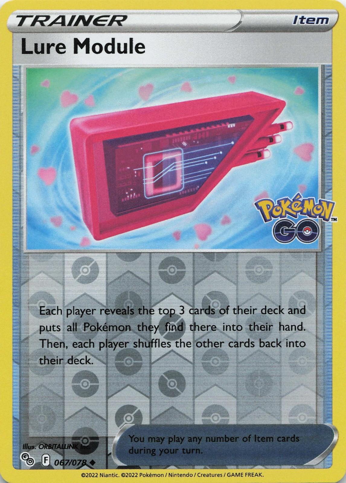 Pokémon TCG Lure Module #067/078 Reverse Holo Pokemon GO NM