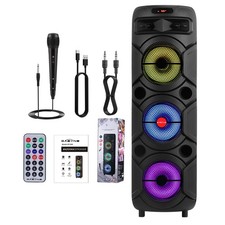 9000W Portable Bluetooth Speaker Sub woofer Heavy Bass Sound System Party & Mic