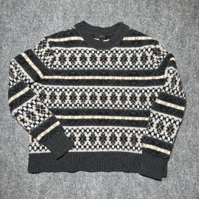 J. Crew Fair Isle 100% Lambs Wool Crewneck Sweater Women s Size Small