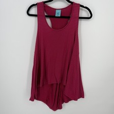 h.i.p. Rayon Tank Top Women Large Pink Orange Striped Vintage Y2K Made in USA
